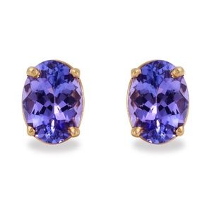 2.00ct Carats Natural Tanzanite 14KY Gold Earrings